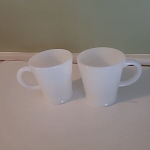 Set of 2 Milk Glass Mugs